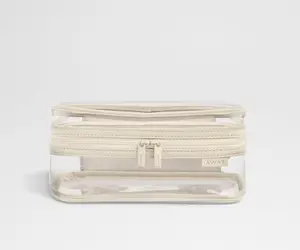 Clear Toiletry Bag in Salt White