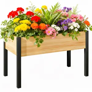 Lilypelle Wooden Raised Garden Bed with Legs, Elevated Reinforced Large Planter Box for Vegetable Flower Herb Outdoors, Beam and Column Structure, Unmatched Strength Outlast