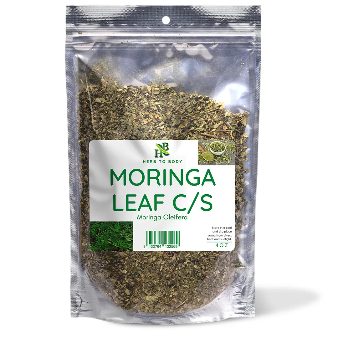 Organic Moringa Leaf C/S - 4 oz | Moringa Oleifera | Herb To Body