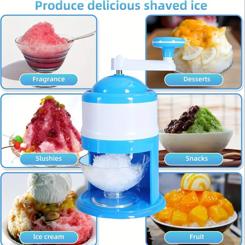 Snow Cone Machine Hand Crank, Shaved Ice Maker Machine for Home, Ice Shaver Hand Crank, Slushy Maker Machine, Ice Crusher for Snow Cones, Ideal for Summer Party, Portable