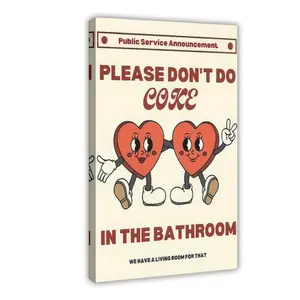 Pc Canvas Poster Please Do Not Drink in The Bathroom Poster Living Room Wall Art Bedroom Wall Decoration Home Decoration Room Decoration