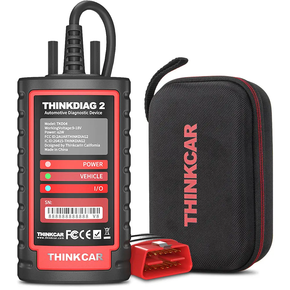 THINKCAR Thinkdiag2 All-System Bidirectional Control OBD2 Diagnostic Scanner, Bluetooth Tool for iOS & Android with CAN-FD Protocol, AutoVIN, Active Test, 15+ Reset Functions, ECU Coding, Automotive Scan Tool