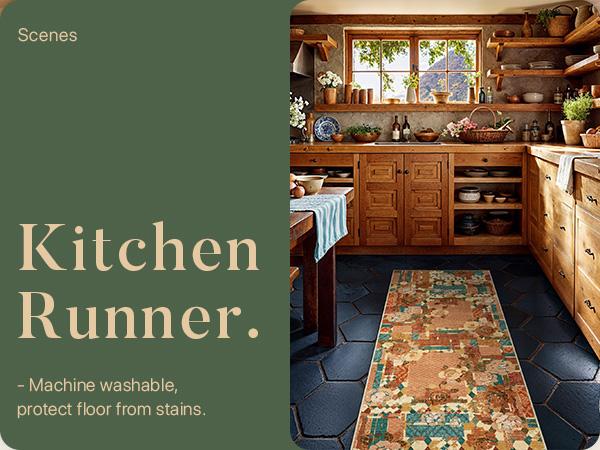 GENIMO Retro Collage Floral Geometric Rug For Living Room Bedroom Dining Room Washable Non-Slip Soft Texture Multi-Scene GENIMO Retro Collage Floral Geometric Rug For Living Room Bedroom Dining Room Washable Non-Slip Soft Texture Multi-Scene