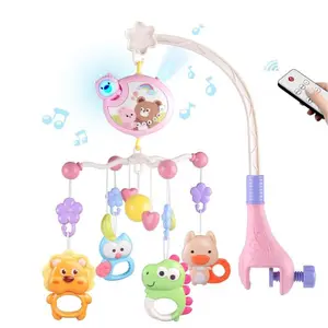 Baby Crib Mobile with Music & Lights – Musical Nursery Mobile for Crib, Bassinet & Pack and Play, Clip-On Animal Hanging Toys