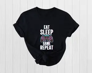 Eat Sleep Game Repeat Shirt, Player Shirt, Gaming Shirt, Gift Shit, Love Shirt, Gamer Shirt, Short Sleeve Shirt, Game Day Shirt,Unisex Shirt