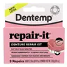 Dentemp Repair-It Denture Repair Kit | Fix Broken, Cracked & Loose Dentures | Advanced Zinc-Free Formula | 3 Repairs per Kit