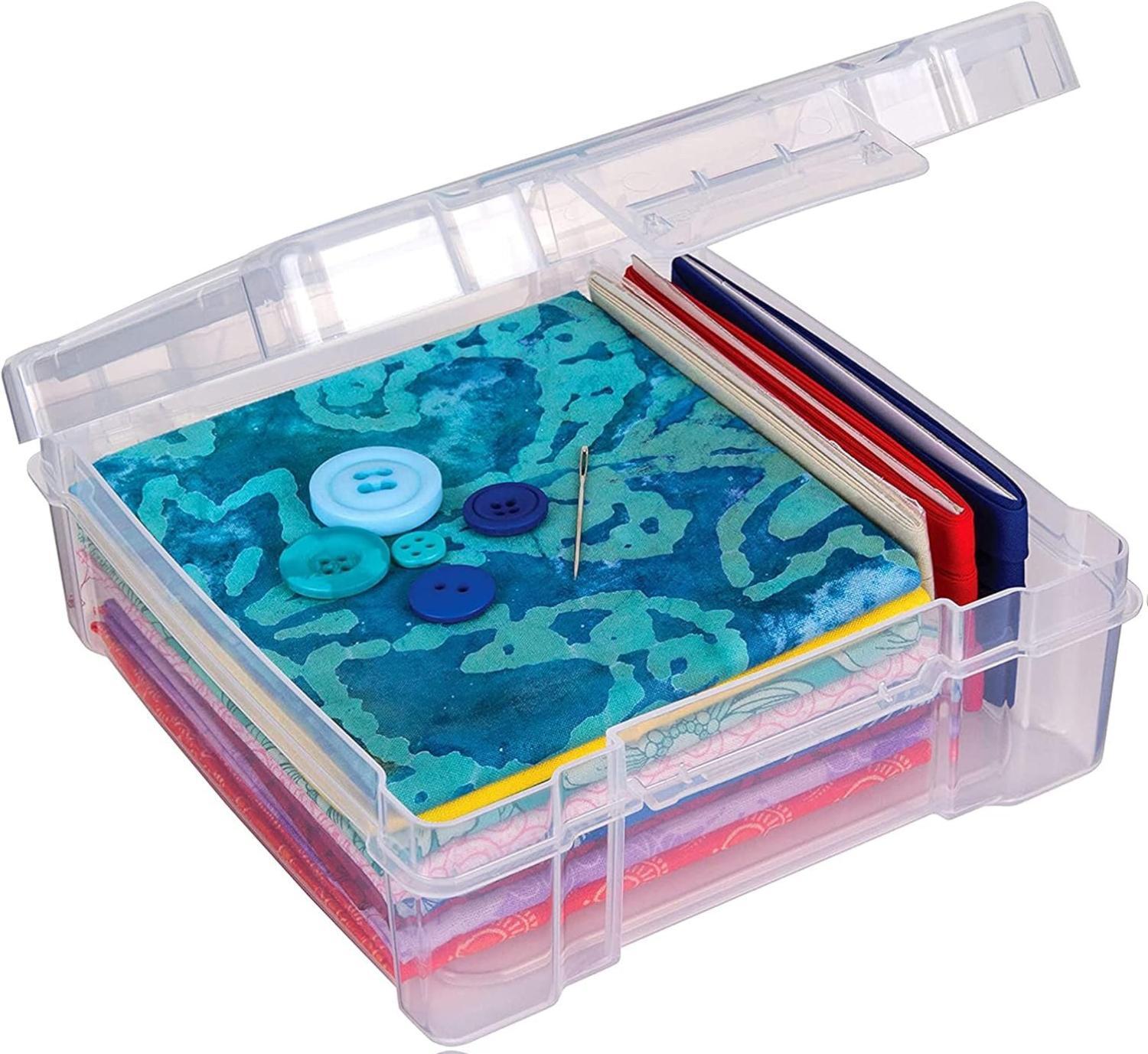 6953AB ClearView 6" x 6" Box Art & Craft Organizer, [1] Plastic Storage Case, Clear