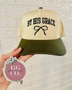 By His Grace Bow Embroidered Hat