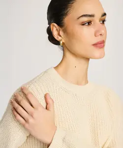 Cotton Fisherman Crewneck Sweater