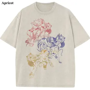 Vintage Raikou Entei Suicune Wash Tee, Pocket Monster Graphic Tees, Pocket Monster T-Shirt, Unisex Anime Shirt, PKM Gift, Menswear Womenswear Streetwear Top Fit Oversize