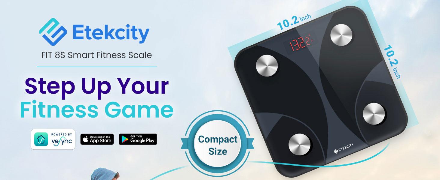 Etekcity Scale for Body Weight and Fat Percentage, Smart Digital LED Bathroom BMI Measurement, Accurate Bluetooth, 400lb Healthcare Weight Scale, Fit 8s Etekcity Scale for Body Weight and Fat Percentage, Smart Digital LED Bathroom BMI Measurement, Accurate Bluetooth, 400lb Healthcare Weight Scale, Fit 8s