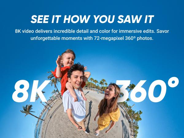 Insta360 X5 - Waterproof 8K 360° Action Camera, Leading Low Light, Invisible Selfie Stick Effect, Rugged and Replaceable Lens, 3-Hour Battery, Built-in Wind Guard, Stabilization, Triple AI Chip Design