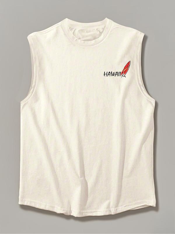 Men's Sleeveless Tank Top HAWAII Hawaiian-Style Coconut Tree & Surf Print Vacation Casual Personalized Vest
