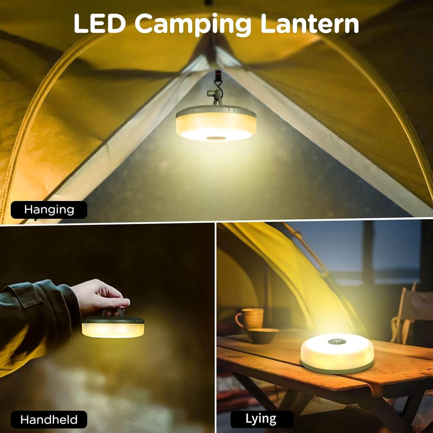 Solar Camping String Lights, 33FT Waterproof Camping Lights with 3 Lighting Modes, 4 in 1 Rechargeable Outdoor Camp lamp With Timer 4/6/8h , Portable Tent Lantern for Hiking, Yard, Party Decor Solar Camping String Lights, 33FT Waterproof Camping Lights with 3 Lighting Modes, 4 in 1 Rechargeable Outdoor Camp lamp With Timer 4/6/8h , Portable Tent Lantern for Hiking, Yard, Party Decor