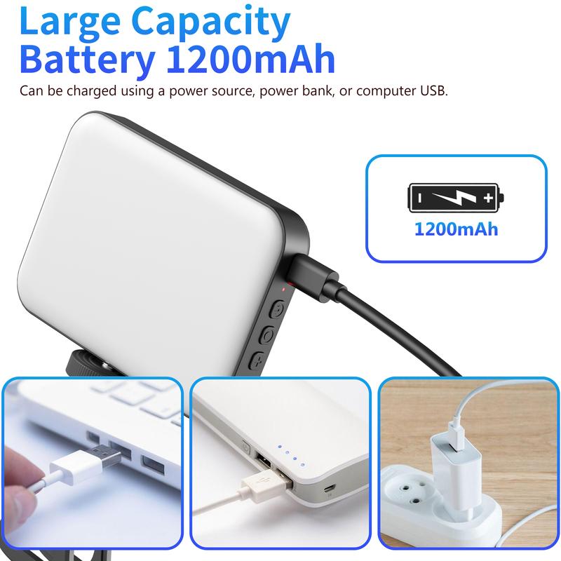 Rechargeable Clip-On Selfie Light | Fill Light for Video Calls, Streaming & Makeup Compatible with Phone, Laptop, Tablet