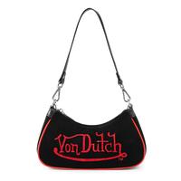Black and Red Rhinestone Shoulder Bag