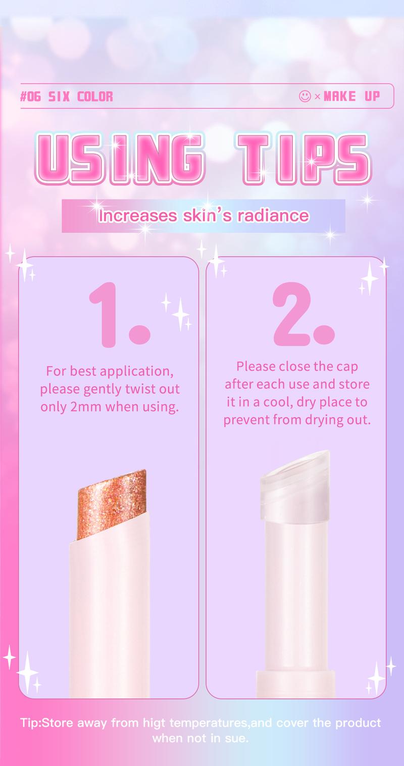 Creamy Matte & Metallic Eyeshadow Sticks Jelly Cream Formula High-Shine Sparkle Soft Glow Ideal for Eyes Face Detail Work