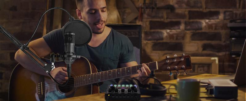 Squarock Podcast Equipment Bundle, Audio Interface with DJ Mixer Condenser Microphone for PC/Phone/Laptop,Recording,Streaming,Gaming