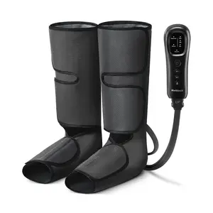Medcursor Air Compression Leg Massager Black Calf & Foot Massager Adjustable Massage Boots for Home Office Use with 3 Modes & 2 Timers Comfort Gifts for Mom Dad - Relaxing