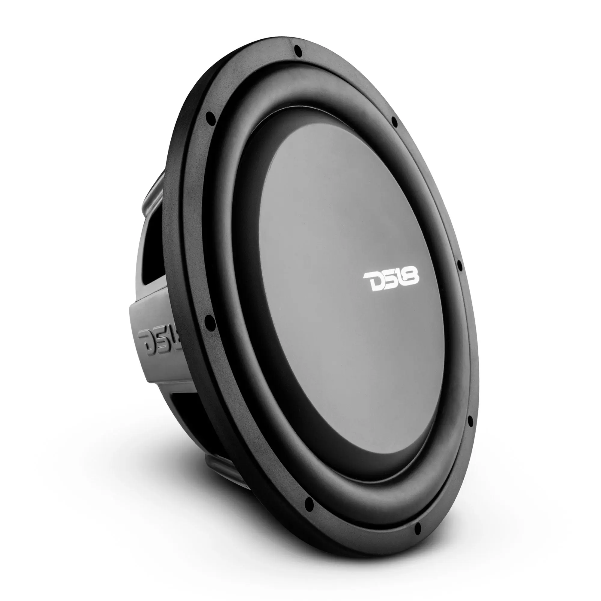 DS18 12" PS Shallow-Mount Water-Resistant Subwoofer - 600W RMS DVC 2-Ohm Subwoofer Bass, Steel Basket, Push Terminals, Car Audio Installation, Marine Audio Compatibility, Compact Mount
