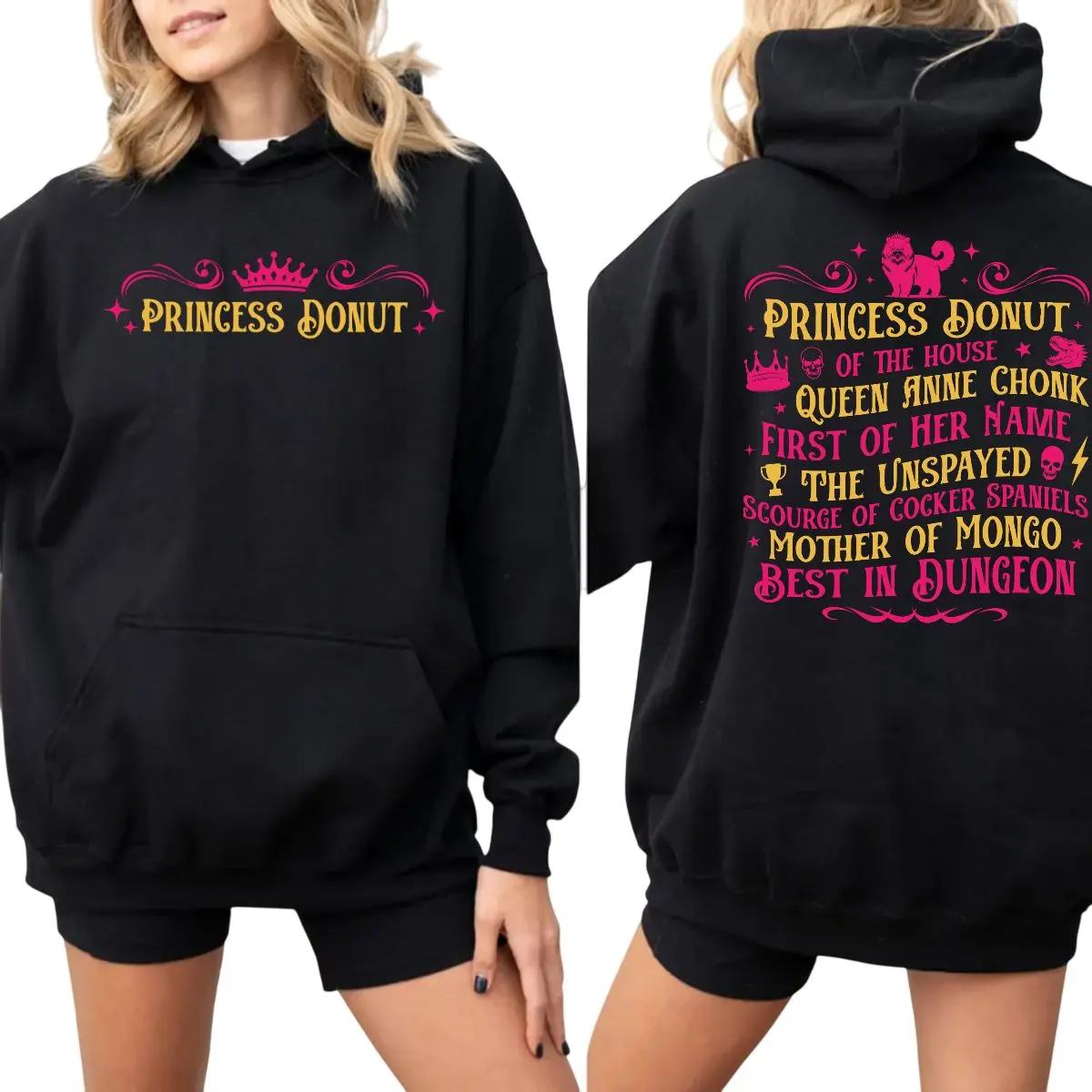 Princess Donut Two Sides Hoodie, Dungeon Crawler Carl Sweatshirt, Sci Fi Book Shirt, Donut And Mongo, Princess Donut Merch, Unisex Sweater Pullover Tee