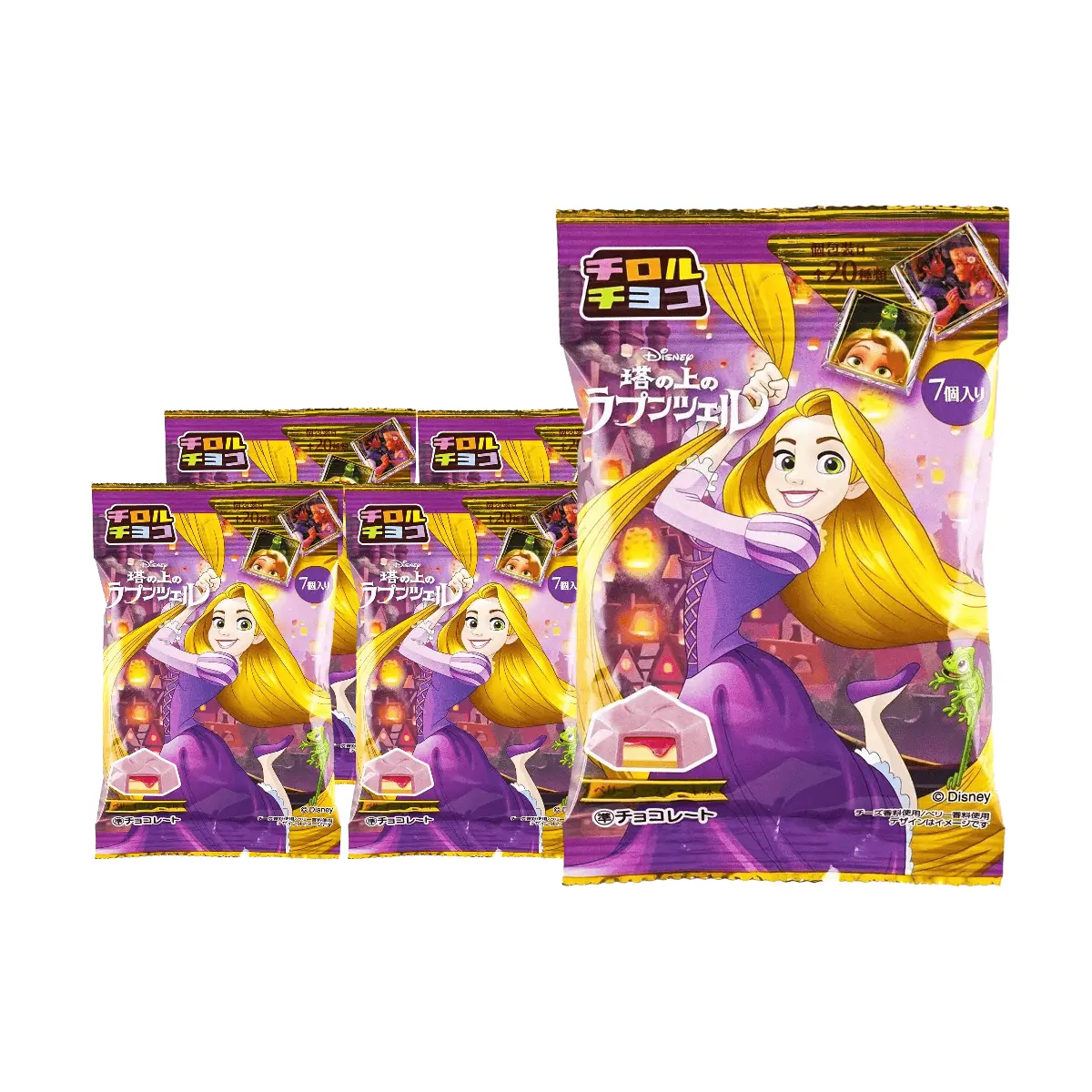 TIROL CHOCO Disney Princess Rapunzel Cheese Berry Hazelnut Chocolate 5 Pack - Japanese Snack