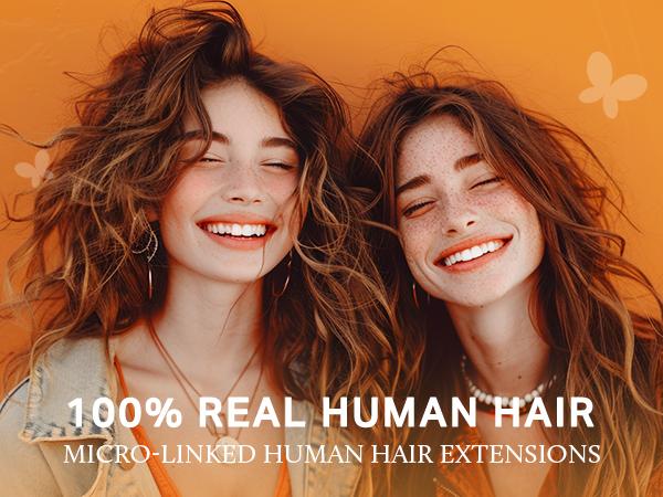 Doores Micro Link Hair Extensions 16-24inch 100% Human Hair Straight for Daily Use & Easy to Comb