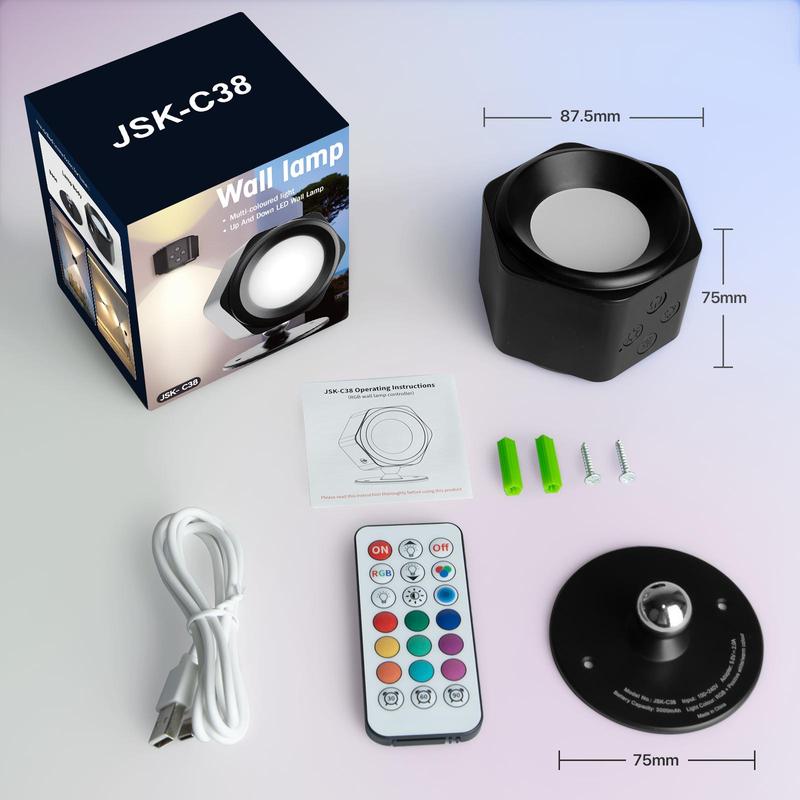 HYPERLITE Wireless Wall Lamp Magnetic Rechargeable RGB Light Remote Button Control Adjustable Night Light Book Lights for Bedroom Living Room Kids Study Display Wall Hallway Kitchen Stair Basement,Jumpstart newyear HYPERLITE Wireless Wall Lamp Magnetic Rechargeable RGB Light Remote Button Control Adjustable Night Light Book Lights for Bedroom Living Room Kids Study Display Wall Hallway Kitchen Stair Basement,Jumpstart newyear