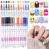 Beetles 12-Color Gel Polish Nail Art Pen Multi-Pack - 0.5mm & 0.7mm Painting Pens, Shake Mix Tip, Quick-Drying Acrylic Ink, Smooth Flow, Portable, Fine Control for DIY Fashion Nails Polka Dot Artwork