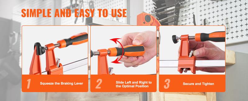 VEVOR Bar Clamps for Woodworking, TikTokShopBlackFriday, 2-Pack 36" Clamp/Spreader, Quick-Change F Clamp with 600 lbs Load Limit, 2.5" Throat Depth, Cast Iron and Carbon Steel, Wood Clamps for Woodworking Metal Working