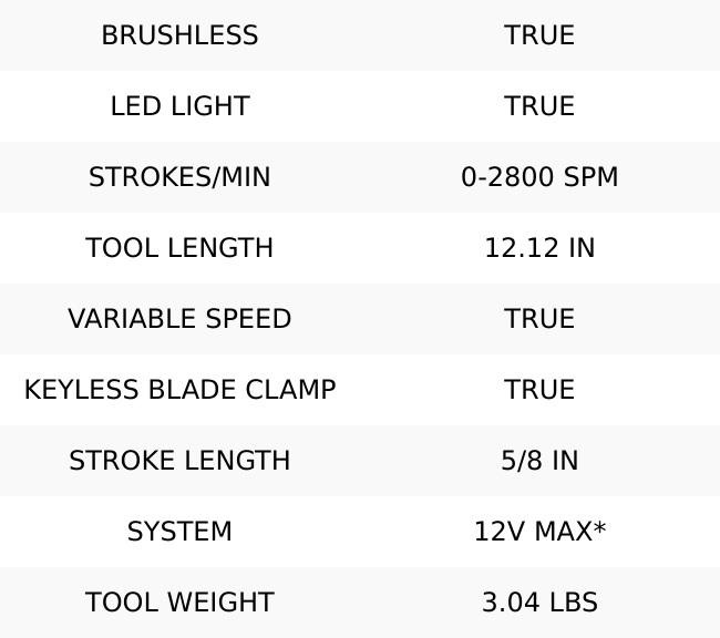 DeWalt DCS312B XTREME 12V MAX Brushless Cordless Reciprocating Saw