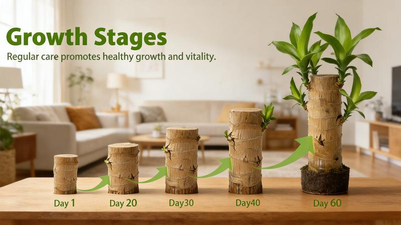 Lucky Brazilian Wood Potted Plant – Mini Brazil Wood for Hydroponics, 2025 New Desktop Decor with Plastic Tray Gift Ornaments