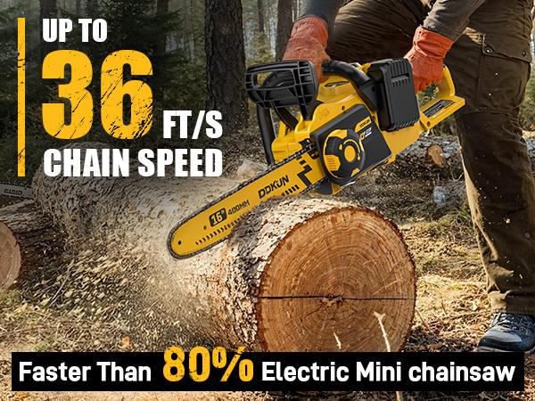16-Inch Brushless Cordless Chainsaw, 40V (2 x 20V MAX) Battery Chain Saw Compatible DW Battery,Ideal for Wood/Tree Cutting, Pruning,(Tool Only), Mini Electric Handheld Chainsaw professional  chainsaw ms  201c brazed  diamond  saw  blade Reciprocating with