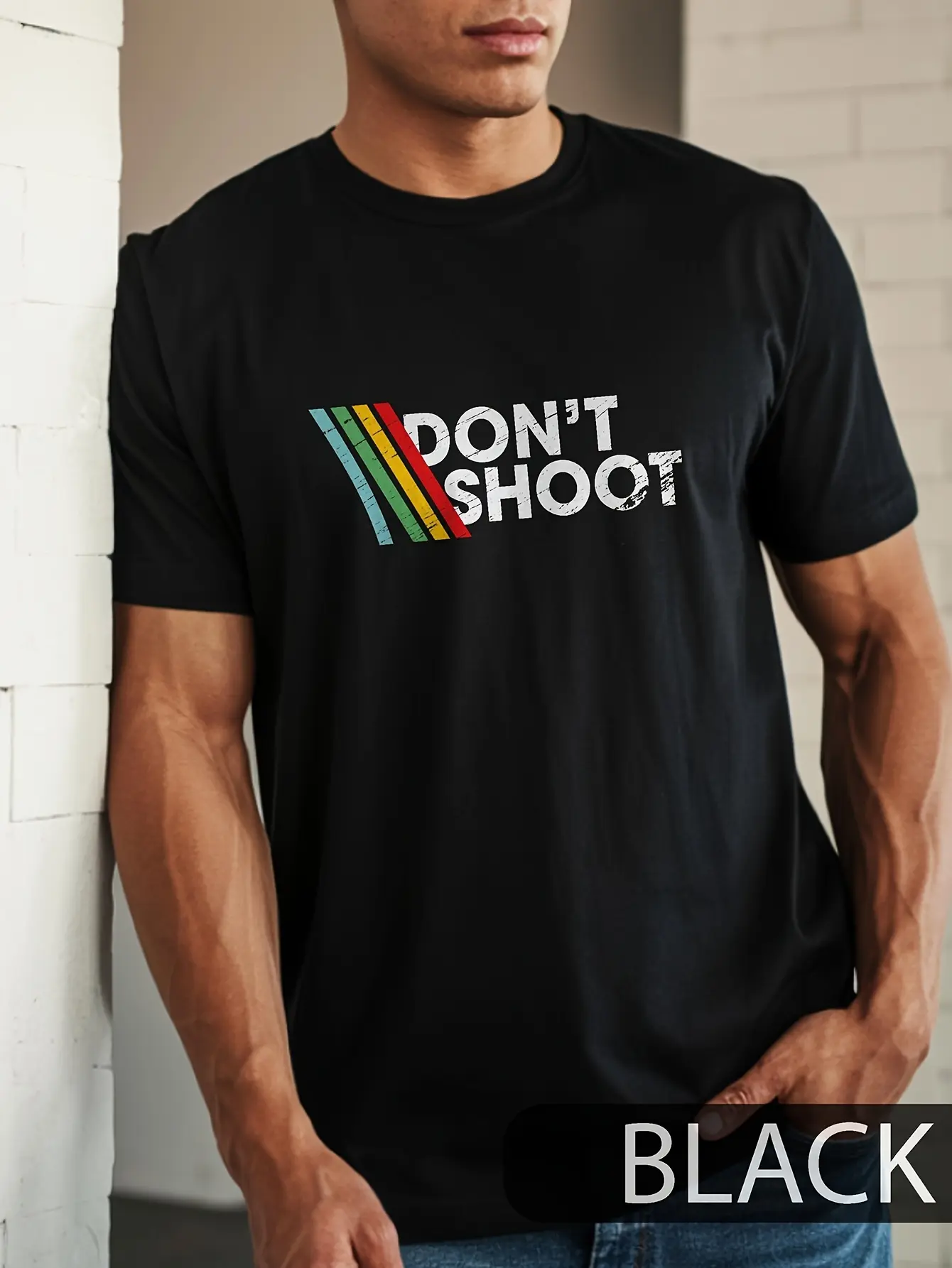 Men's Retro Video Game T-Shirt Compatible for Shooting Games - Vintage Arcade Striped Tee with Retro Controller Graphics, Gamer Humor Apparel, Machine Washable Casual Round Neck Shirt for Year-Round Wear (Ideal Gamer Gift)