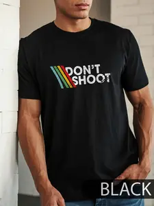 Men's Retro Video Game T-Shirt Compatible for Shooting Games - Vintage Arcade Striped Tee with Retro Controller Graphics, Gamer Humor Apparel, Machine Washable Casual Round Neck Shirt for Year-Round Wear (Ideal Gamer Gift)