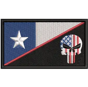 Texas Flag American Flag Punisher Patch