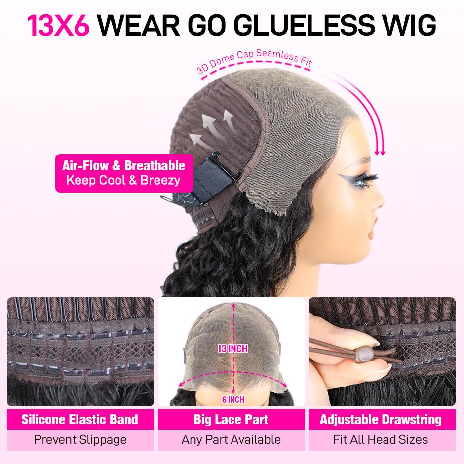 【HOT】FORGIRL FOREVER 13x6 Body Wave Wear Go Glueless Wig With Drawstring Effortless Install Ear To Ear Pre-Cut Straight Lace Frontal Wig Beginner Friendly