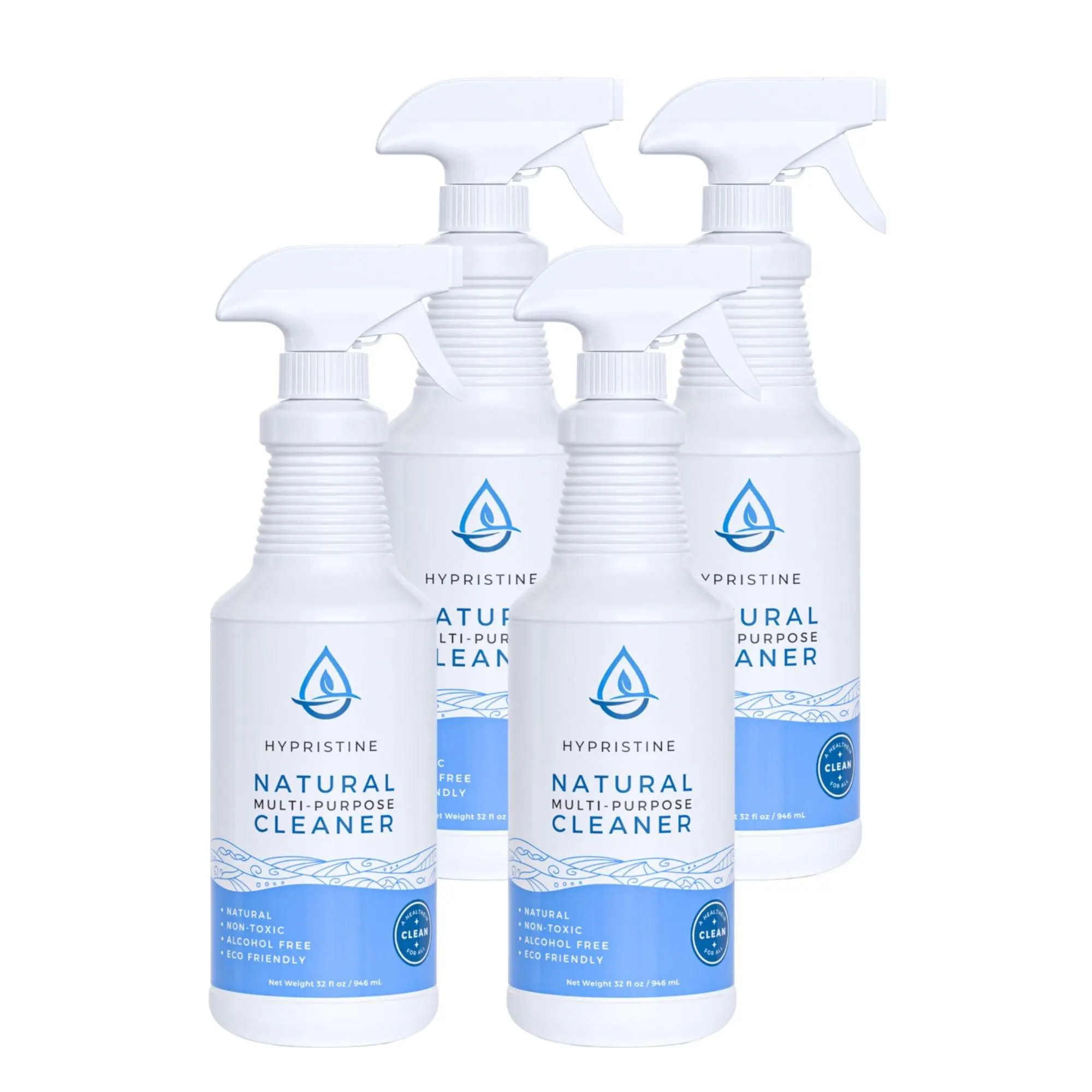 Hypristine Natural Multipurpose Surface Cleaner, 32 fl oz Spray Bottles, 4 Pack Hypristine Natural Multipurpose Surface Cleaner, 32 fl oz Spray Bottles, 4 Pack