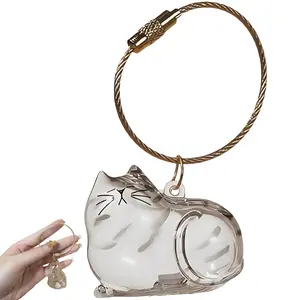 Tabby Cat Fur Keepsake Pendant – A portable capsule to hold your beloved pet's fur, featuring a custom tabby pattern engraving. A comforting gift that can be easily switched between a necklace and a keychain.