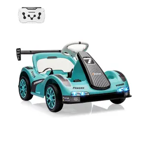 Electric Ride On Drift Kart with Dual Motors, Battery Powered Electric Drift Car with LED Lights, Safety Belt, Remote Control, for Kids, Green