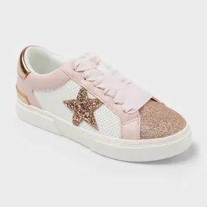 Art Class Kids' Kaitlyn Court Sneakers - Star & Sparkle Detail with Memory Foam