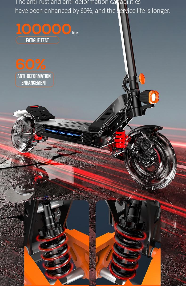 Electric Scooter with 50km/h Speed 2500W Power 10-inch Pneumatic Tires LED Screen Dual Suspension 340lbs Load Capacity for Adults Pro Trick Scooter for Beginners and Teens Ebike Controller SpringStatements