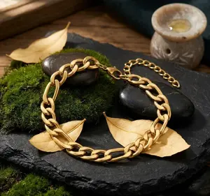 18K Gold Figaro Chain Bracelet for Men & Women | Waterproof & Tarnish Free Everyday Jewelry