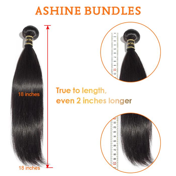[Ashine] Salon Quality One-directional Cuticles-sleek, Tangle-resistant, and Re-wearable Luxury Virgin Hair Bundles Straight/Body Wavy Layered Quick Weave Glue In clip in human hair extension Braided Ponytail