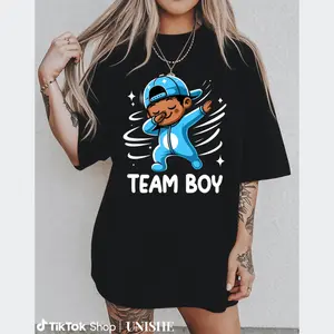 Adult Gender Reveal Shirt – 100% Cotton 'Team Boy' Design