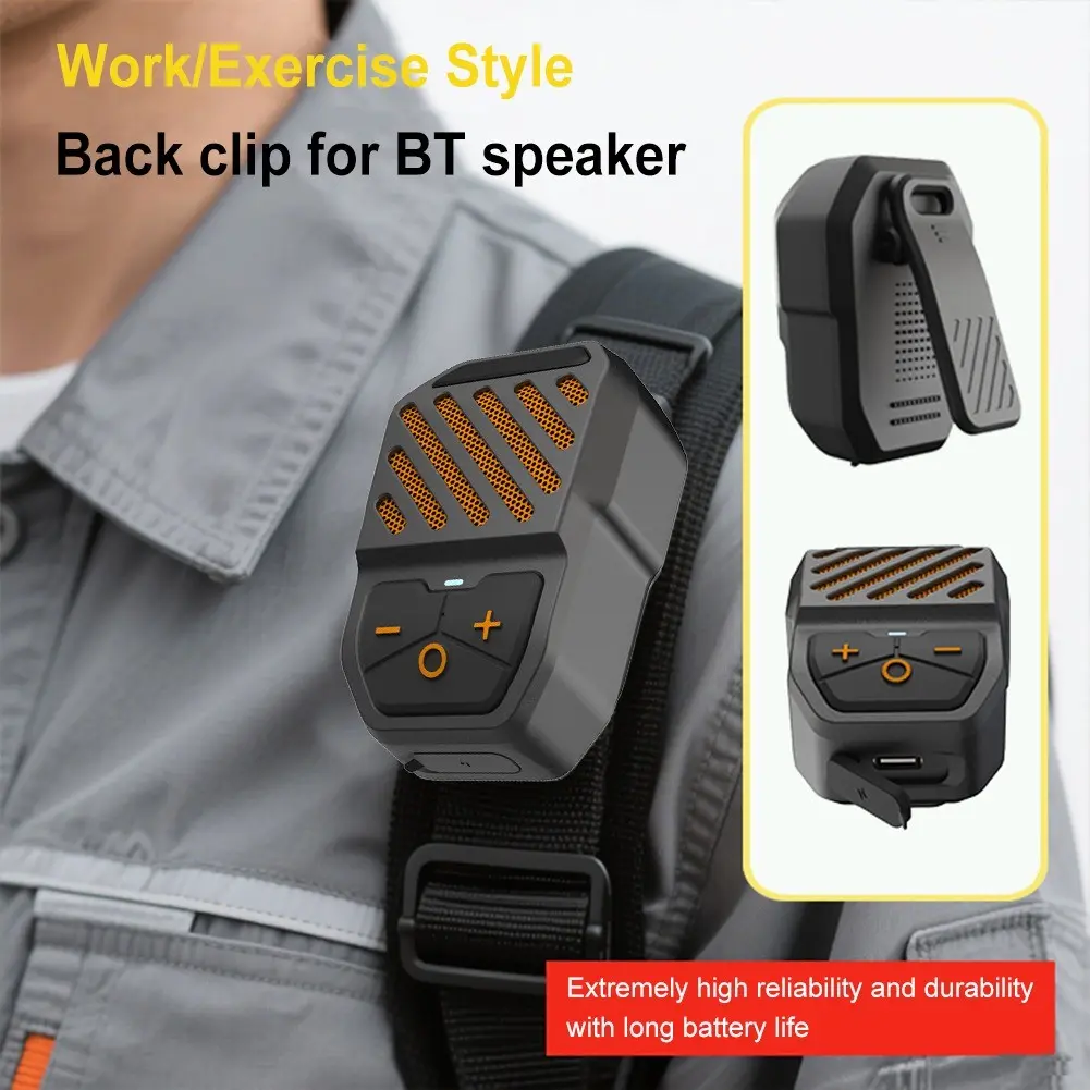Portable Outdoor Speaker, Clip-On Wireless Bluetooth-compatible Speaker, Ipx5 Waterproof, Long Battery Life, Ideal for Work & Sports, Portable Stereo Speaker