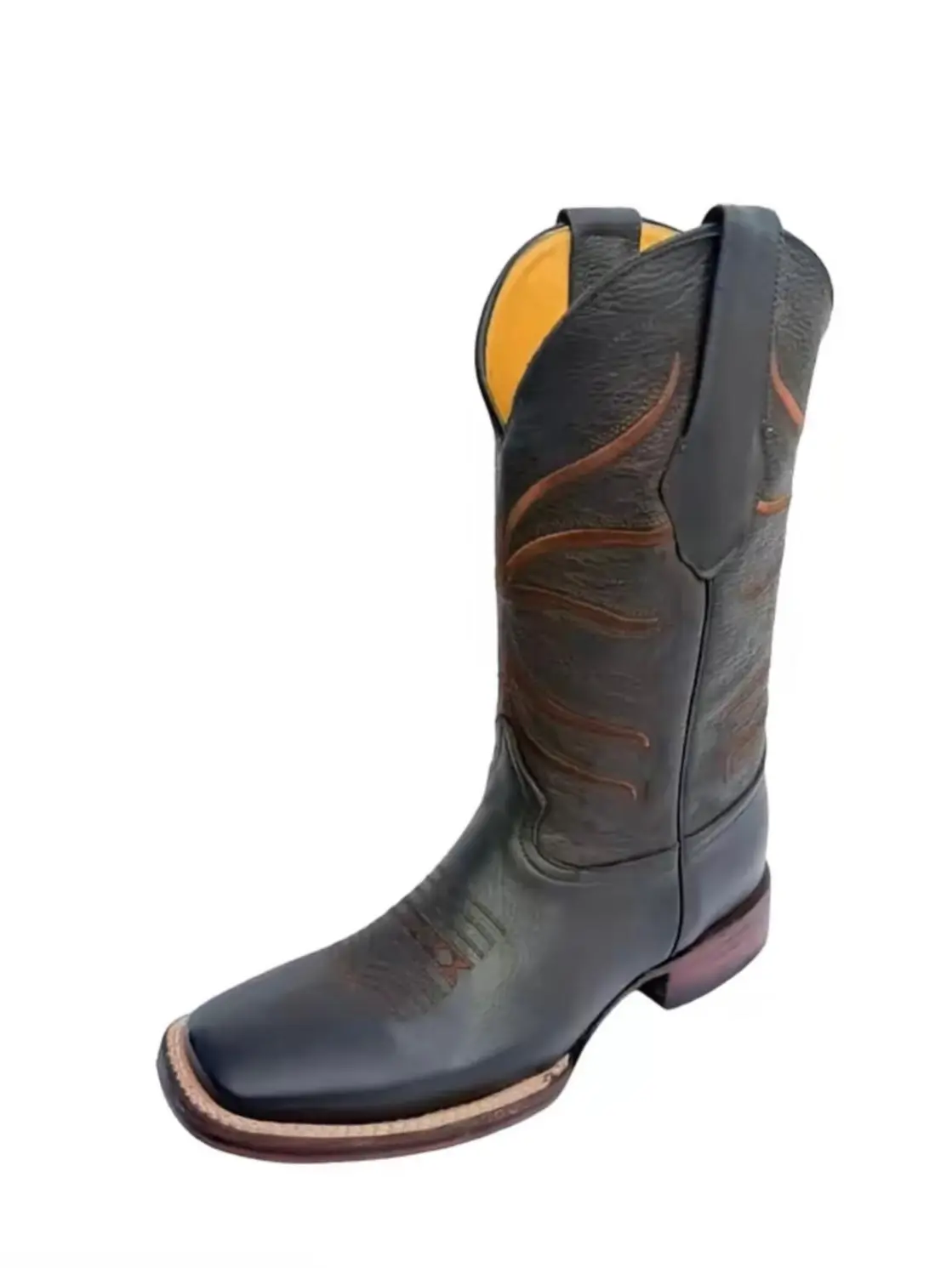 Men's 100% Leather Boots — Handmade, Brown, Shoe, Footwear