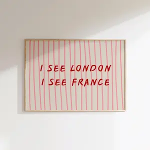 I See London I See France Print, Colorful Bathroom Wall Art B