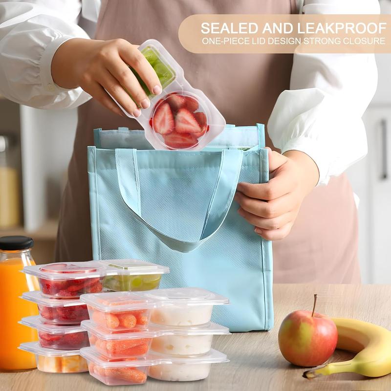40 pcs Reusable Snack Containers with Lids ,New Snack Containers,Snackle Box Container Portion Control,Snack Pack Containers,Double Compartment Snack Containers for On-the-Go Meals and Camping