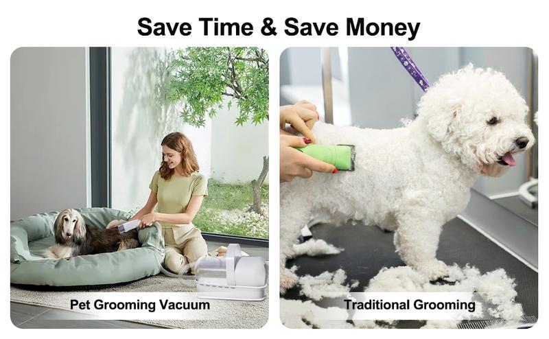 Grooming Vacuum, Dog Vacuum Brush for Shedding Grooming, Dog Hair Vacuum Groomer, 7-in-1 Pet Grooming Kit for Cat Dog, Pet Products